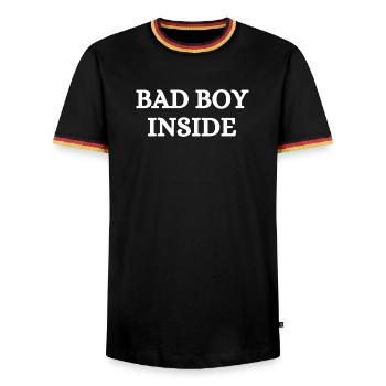 Stylish statement with rebellious flair - Men's Ringer Shirt - black/tricolour - Front - AI Model Male 178 light (178cm) & AI Model Male 185 light (185cm)