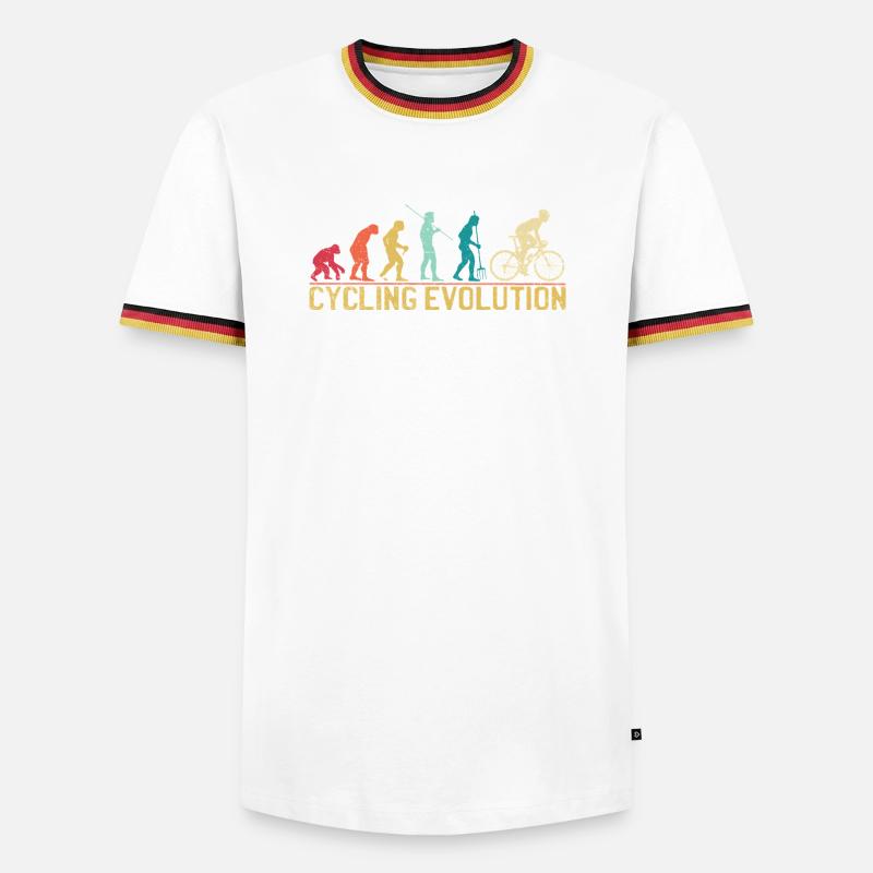 Cycling Evolution Artistic Illustration - Men's Ringer Shirt - white/tricolour