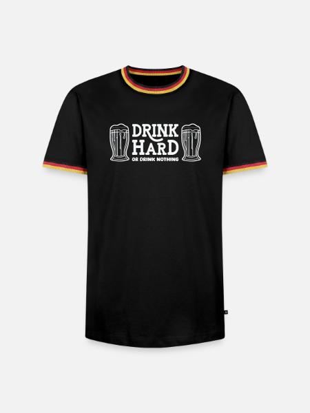 Trink hart oder trink nichts - Männer Kontrast-T-Shirt - Schwarz/Dreifarbig