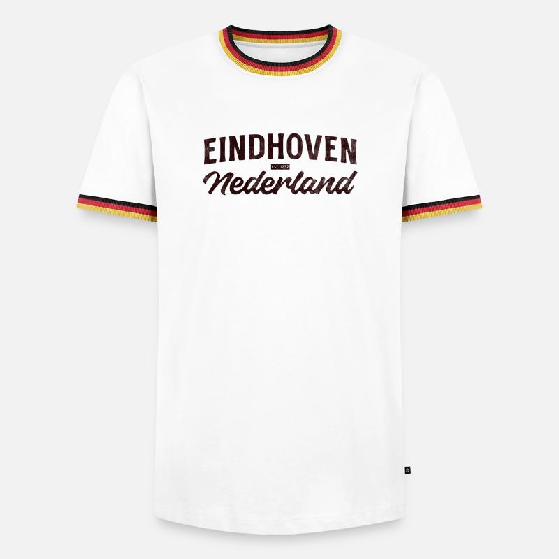 Eindhoven Nederland Script Logo - Men's Ringer Shirt - white/tricolour