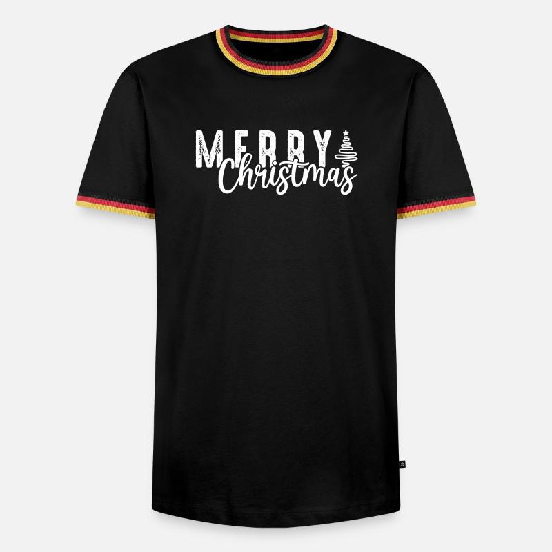 Frohe Weihnachten Skript Overlay - Männer Kontrast-T-Shirt - Schwarz/Dreifarbig