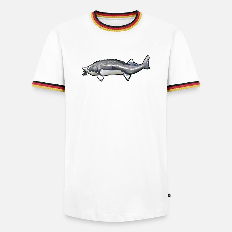 Grubbed Kelfish Tail Pattern - Men's Ringer Shirt - white/tricolour