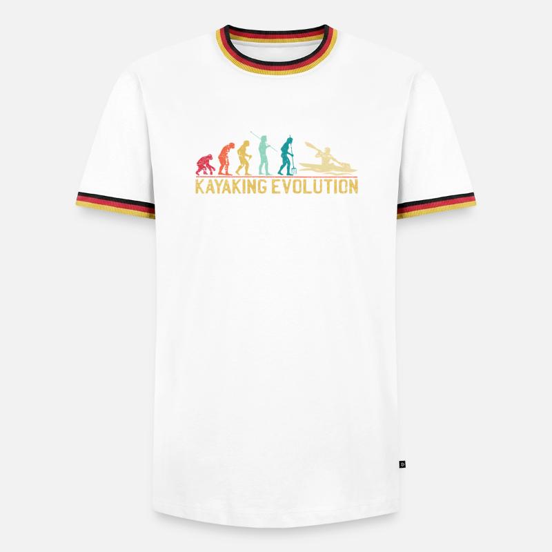 Kayaking Evolution Illustration - Men's Ringer Shirt - white/tricolour