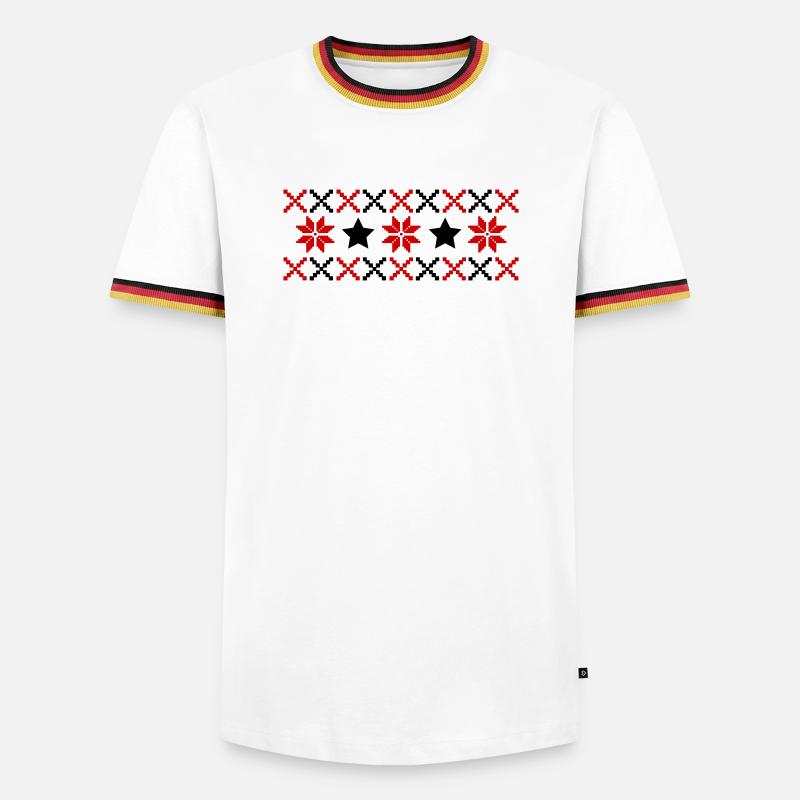Norwegian Pattern Winter - Men's Ringer Shirt - white/tricolour