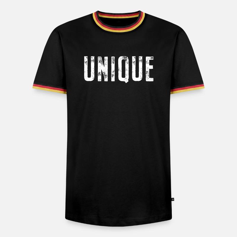 Unique Einzigartig Unikat Selbstwert Einzig Artig - Männer Kontrast-T-Shirt - Schwarz/Dreifarbig