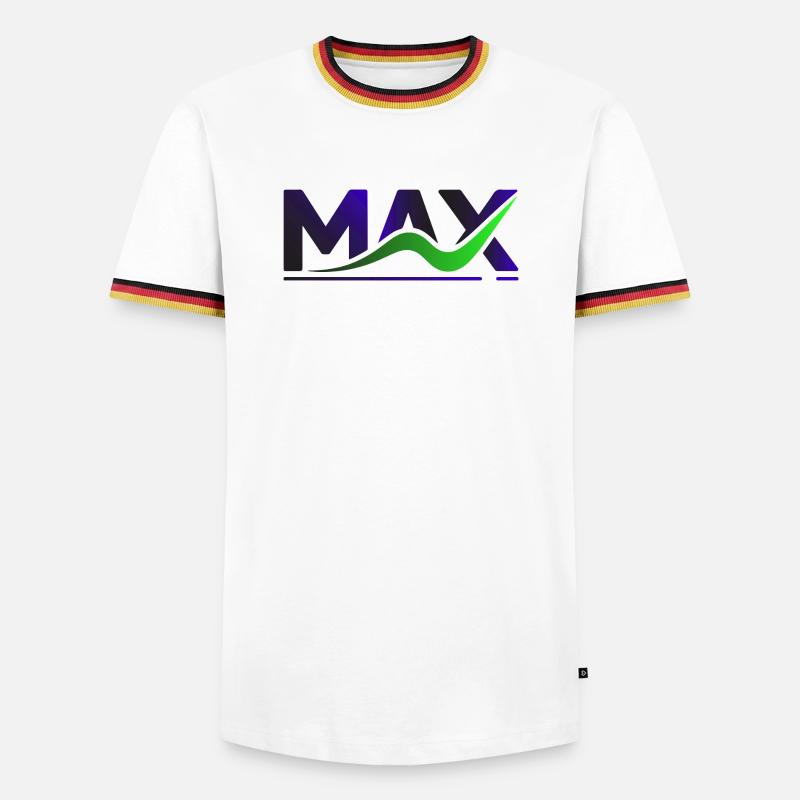 MAX Wave Gradient Logo Tee - Männer Kontrast-T-Shirt - Weiß/Dreifarbig