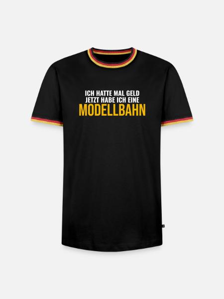 Modellbahn Modellbahner Geschenk Spruch - Männer Kontrast-T-Shirt - Schwarz/Dreifarbig