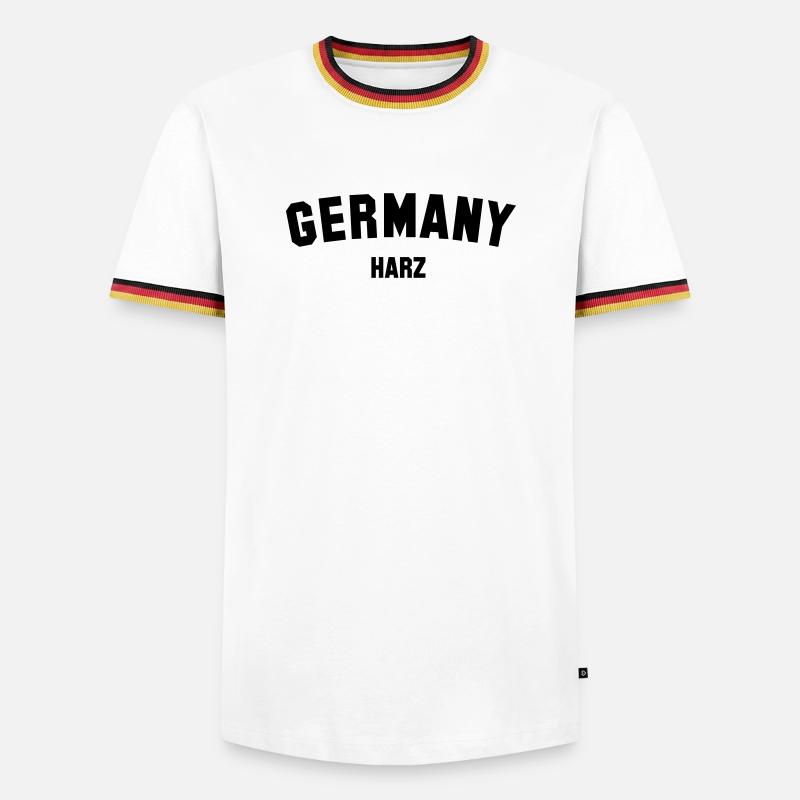 HARZ - Men's Ringer Shirt - white/tricolour