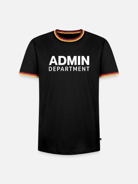 Typografie der Verwaltungsabteilung - Männer Kontrast-T-Shirt - Schwarz/Dreifarbig