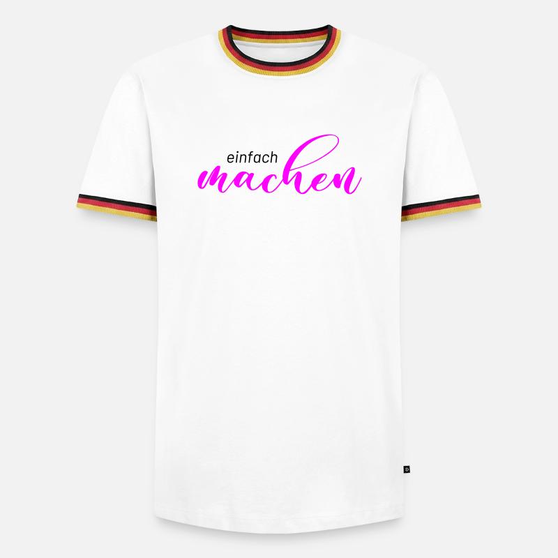 Spruch: einfach machen - Männer Kontrast-T-Shirt - Weiß/Dreifarbig