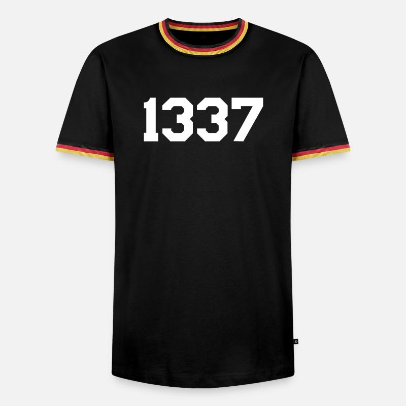 1337 – Conception de texte blanc - T-shirt contrasté Homme - noir/tricolore
