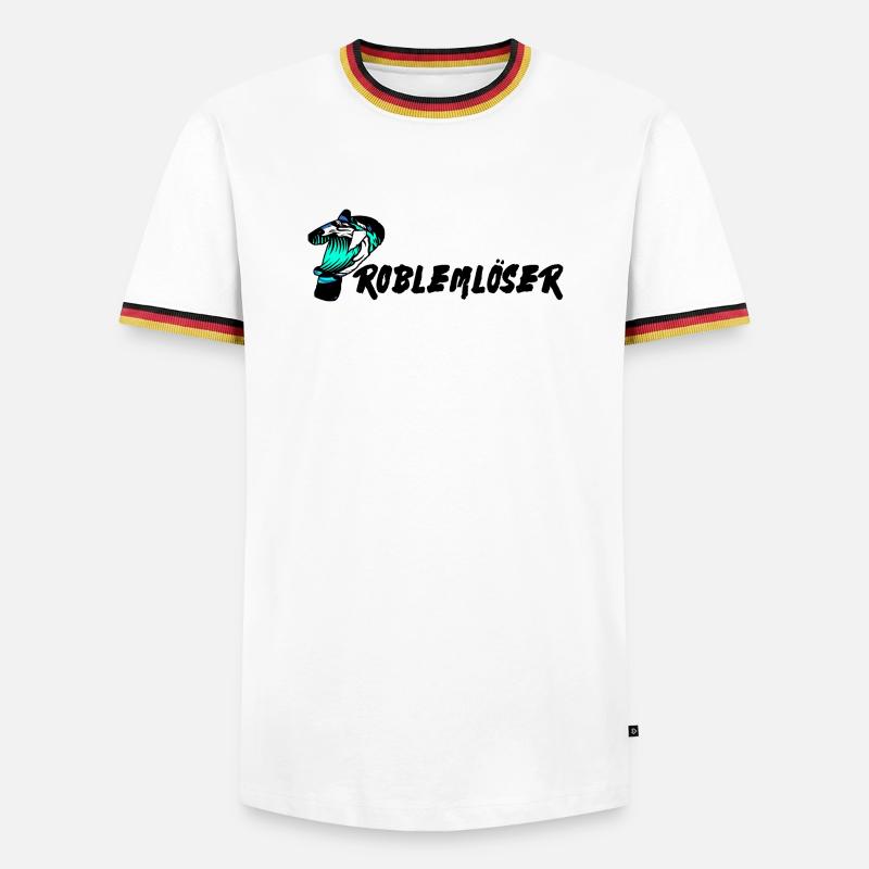 Problem solver text - Men's Ringer Shirt - white/tricolour