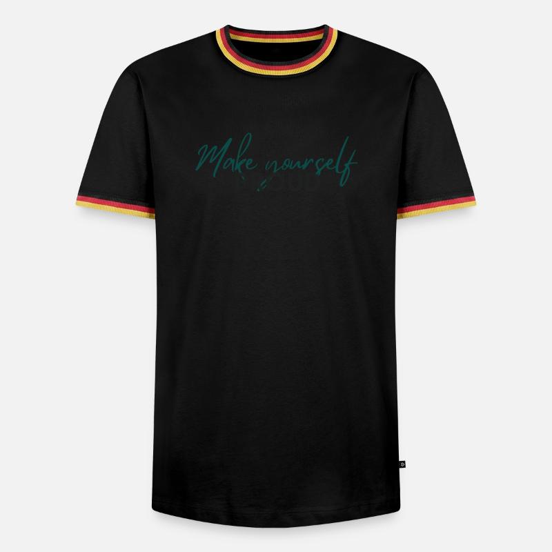 Make Yourself Proud Positive Mindset Statement - Men's Ringer Shirt - black/tricolour