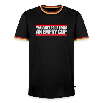 On ne peut pas verser dans un gobelet vide Soins personnels - T-shirt contrasté Homme - noir/tricolore - Devant - AI Model Male 178 light (178cm) & AI Model Male 185 light (185cm)