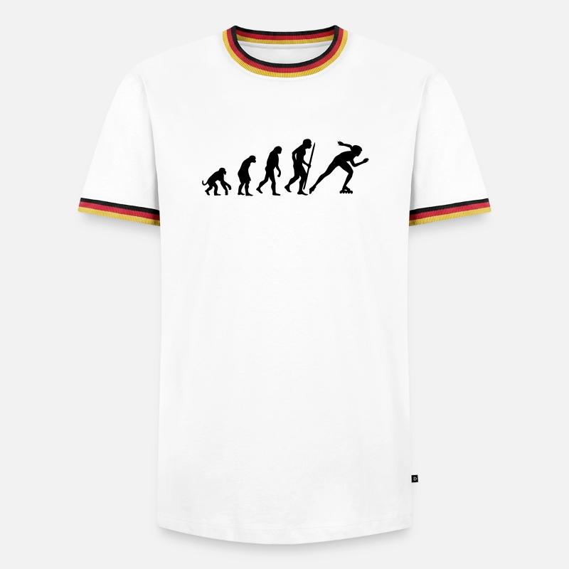 Changes in line speed skating - Men's Ringer Shirt - white/tricolour