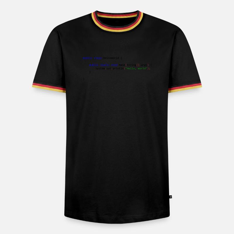 Hello World in Java - Men's Ringer Shirt - black/tricolour