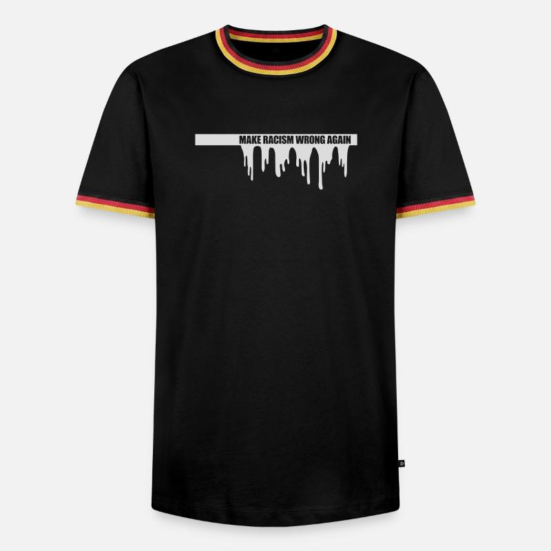 make racism wrong again - Männer Kontrast-T-Shirt - Schwarz/Dreifarbig