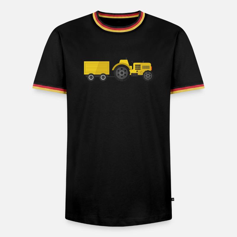 Traktor - Männer Kontrast-T-Shirt - Schwarz/Dreifarbig