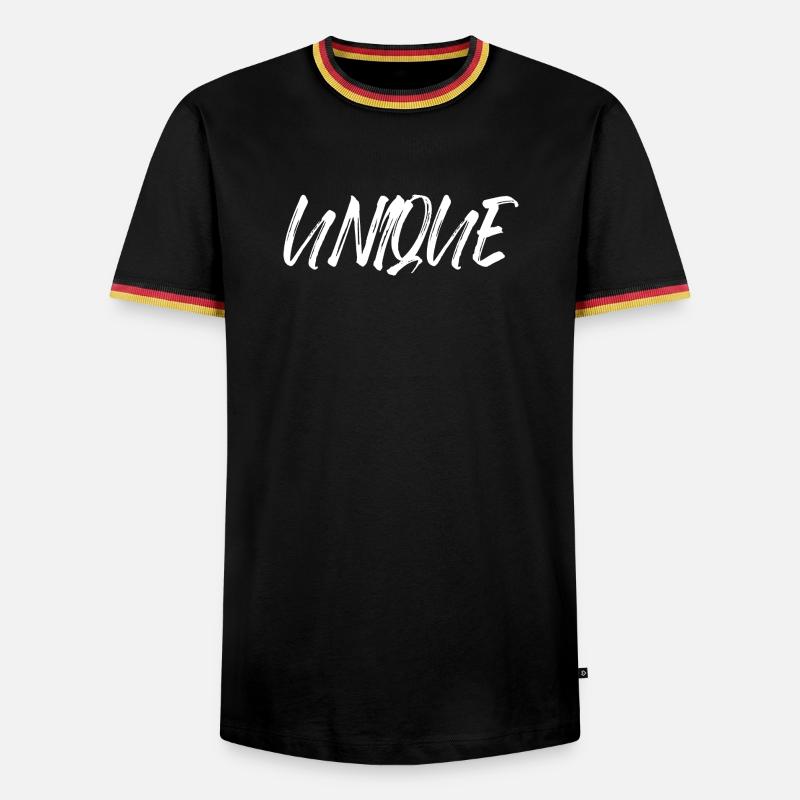 Unique Einzigartig Unikat Selbstwert Einzig Artig - Männer Kontrast-T-Shirt - Schwarz/Dreifarbig