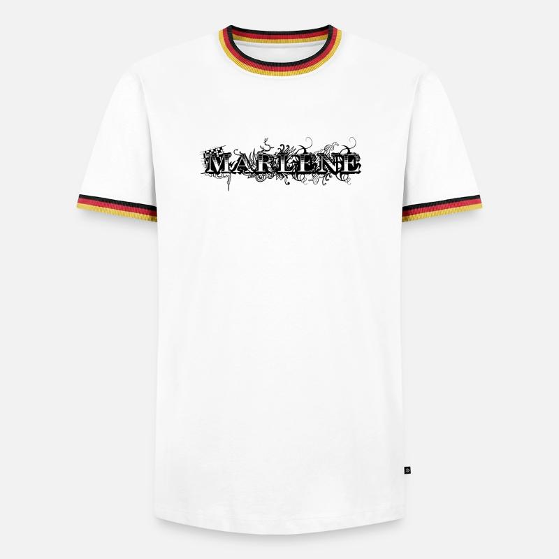 MARLENE - Männer Kontrast-T-Shirt - Weiß/Dreifarbig