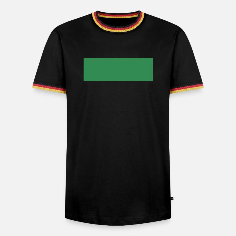 Abstract Green Rectangle Print - Men's Ringer Shirt - white/tricolour