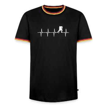 Joueur de hockey Heartbeat Hockey - T-shirt contrasté Homme - noir/tricolore - Devant - AI Model Male 178 light (178cm) & AI Model Male 185 light (185cm)
