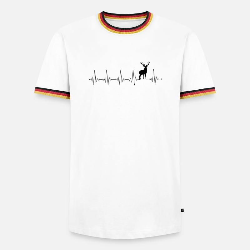 Bitte laden Sie das Designbild hoch - Männer Kontrast-T-Shirt - Weiß/Dreifarbig