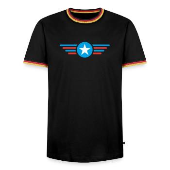 Je suis une star avec des ailes - T-shirt contrasté Homme - noir/tricolore - Devant - AI Model Male 178 light (178cm) & AI Model Male 185 light (185cm)