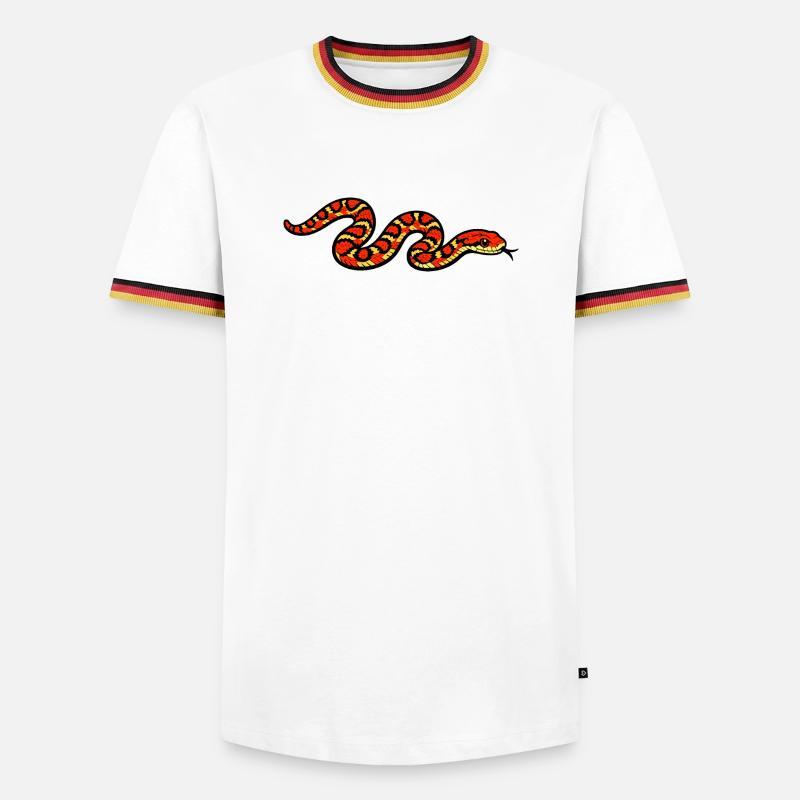 Fiery Snake Pattern - Men's Ringer Shirt - white/tricolour