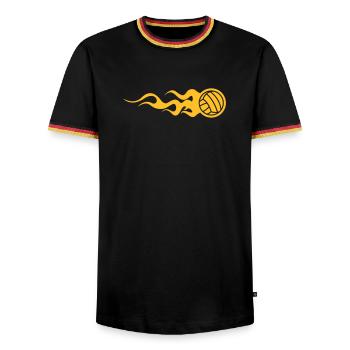 Volleyball - Men's Ringer Shirt - black/tricolour - Front - AI Model Male 178 light (178cm) & AI Model Male 185 light (185cm)