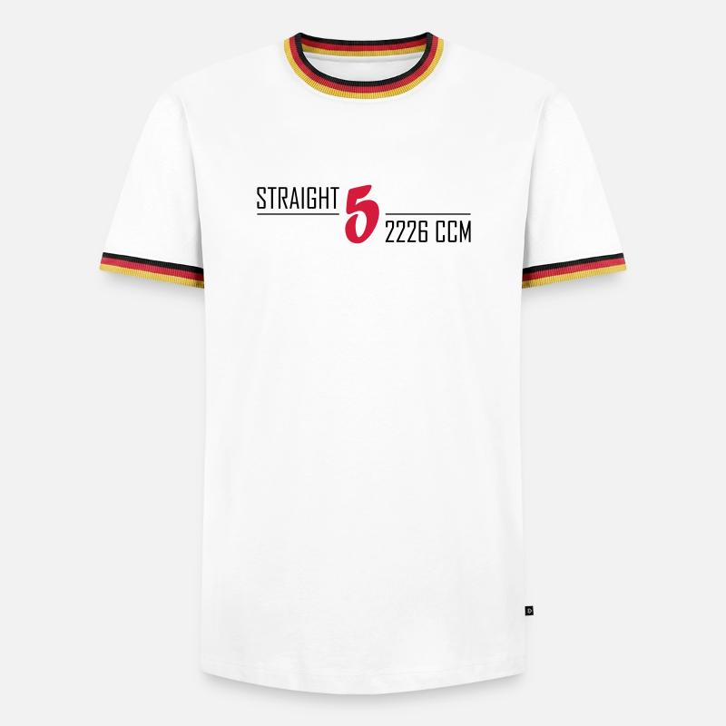 Straight five - Men's Ringer Shirt - white/tricolour