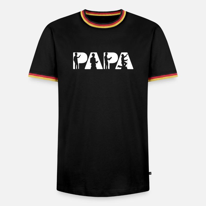 Papa Engineer Construction Silhouettes - Men's Ringer Shirt - black/tricolour