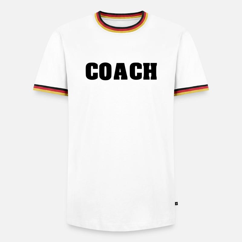 coach coaching - Männer Kontrast-T-Shirt - Weiß/Dreifarbig
