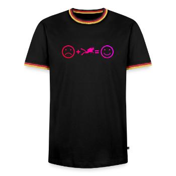 Idée cadeau pour un plongeur avec plongée sous-marine - T-shirt contrasté Homme - noir/tricolore - Devant - AI Model Male 178 light (178cm) & AI Model Male 185 light (185cm)