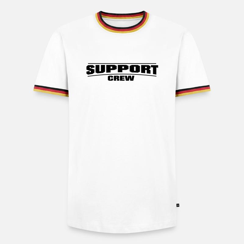 Support Crew - Männer Kontrast-T-Shirt - Weiß/Dreifarbig