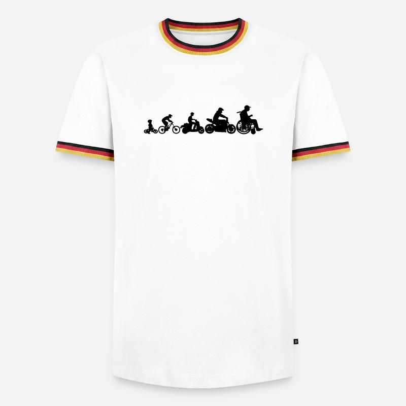 Evolution 2 roues - T-shirt contrasté Homme - blanc/tricolore