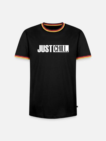 Just Chill lustige Chilling Sprüche - Männer Kontrast-T-Shirt - Schwarz/Dreifarbig