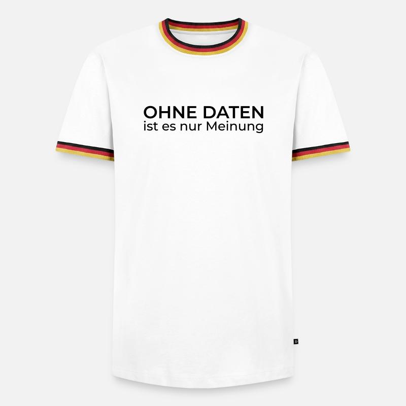 Ohne Daten nur Meinung – Data & Engineering - Männer Kontrast-T-Shirt - Weiß/Dreifarbig