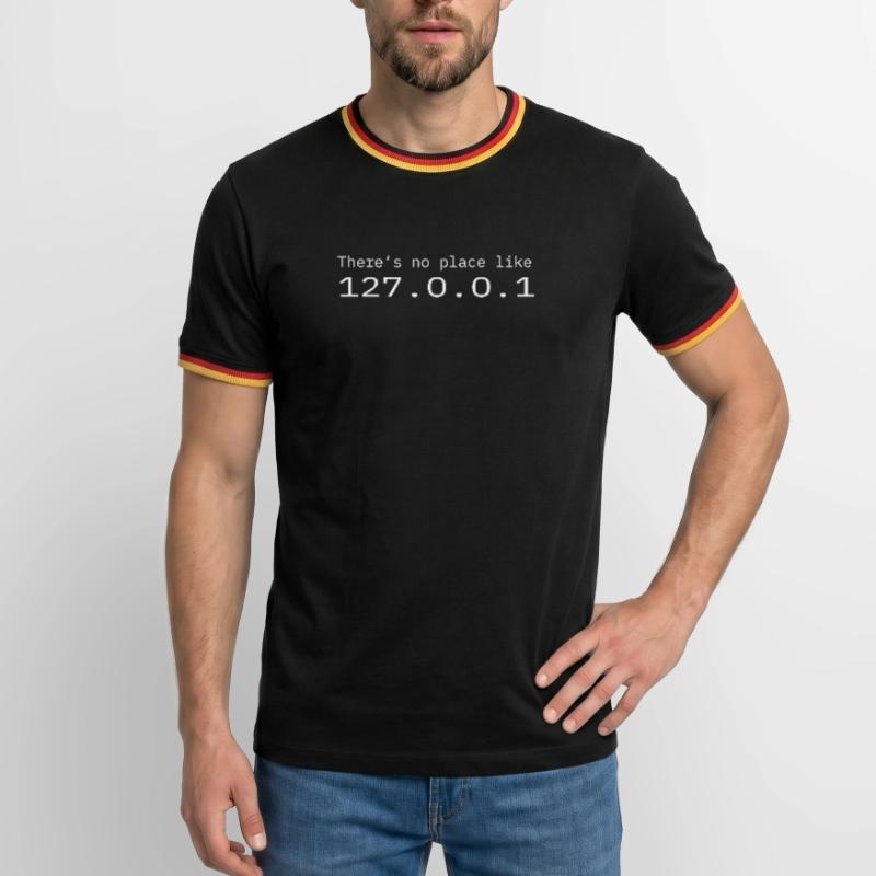 Programmeur Nerd IT Aucun endroit comme Localhost T-shirt contrasté Homme
