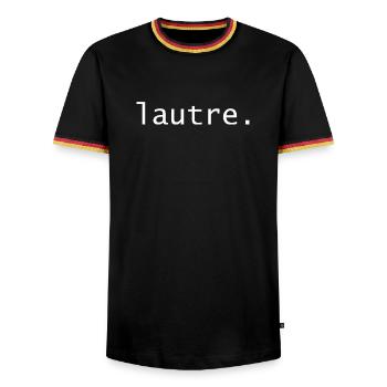 Lautre - Männer Kontrast-T-Shirt - Schwarz/Dreifarbig - Vorne - AI Model Male 178 light (178cm) & AI Model Male 185 light (185cm)