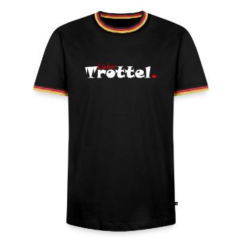 Dear Idiot Clumsy - Men's Ringer Shirt - black/tricolour - Front - AI Model Male 178 light (178cm) & AI Model Male 185 light (185cm)