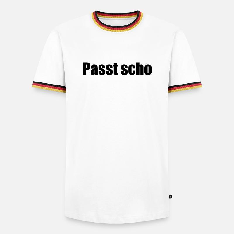 Passt scho - Männer Kontrast-T-Shirt - Weiß/Dreifarbig