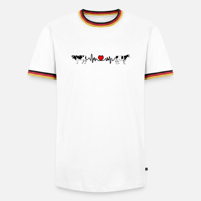 Cardio-Herzfrequenz-Kühe - Männer Kontrast-T-Shirt - Weiß/Dreifarbig