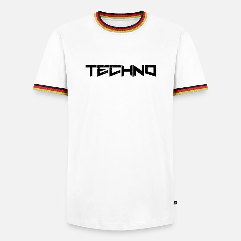Techno - T-shirt contrasté Homme - blanc/tricolore