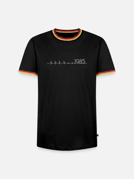 Der Rhythmus von 1985 - Männer Kontrast-T-Shirt - Schwarz/Dreifarbig