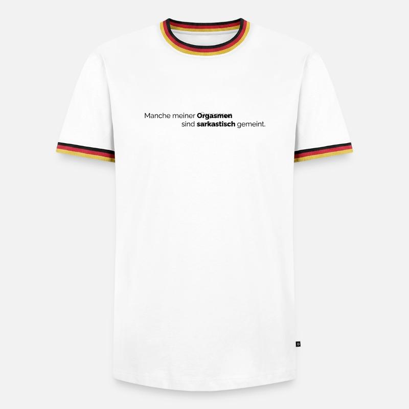 Orgasmus Sarkasmus - Männer Kontrast-T-Shirt - Weiß/Dreifarbig