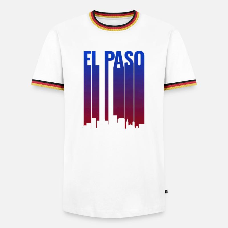El Paso Skyline Gradient - Männer Kontrast-T-Shirt - Weiß/Dreifarbig