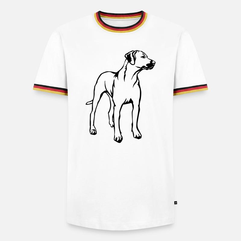 Rhodesian Ridgeback - Männer Kontrast-T-Shirt - Weiß/Dreifarbig