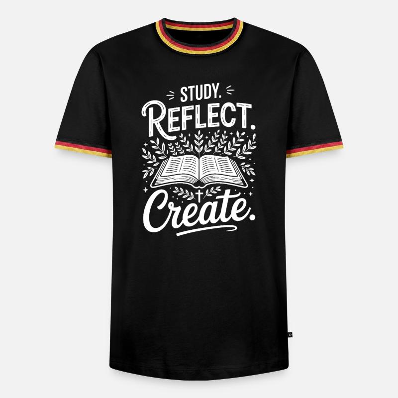 Study Reflect Create OpenBook Motif - Men's Ringer Shirt - black/tricolour