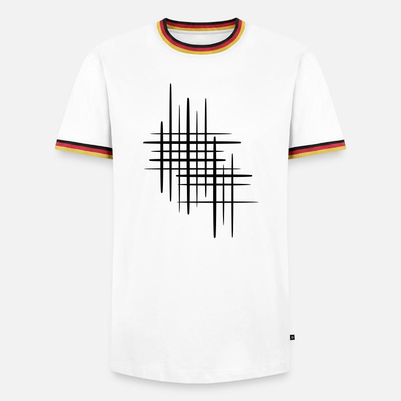 Lines grid abstract - Men's Ringer Shirt - white/tricolour